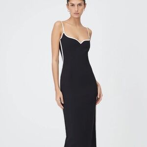 Paris Georgia Black Maxi Dress with White Accents